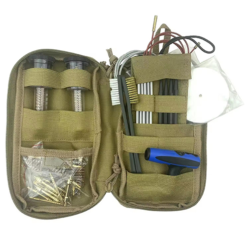 Universal Gun Cleaning Kit Tactical Bag Bore and Chamber Brushes Stainless Rods